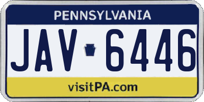 PA license plate JAV6446