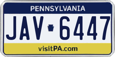 PA license plate JAV6447