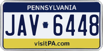 PA license plate JAV6448