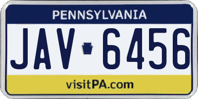 PA license plate JAV6456