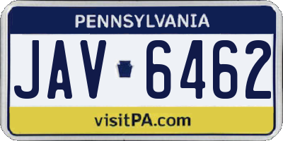 PA license plate JAV6462