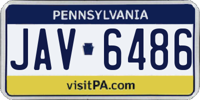 PA license plate JAV6486