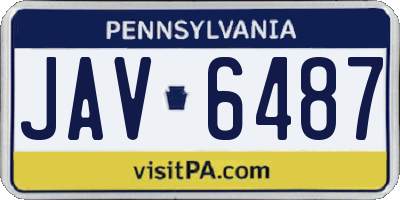 PA license plate JAV6487