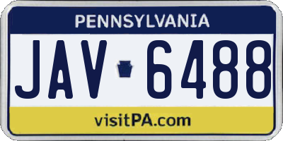 PA license plate JAV6488