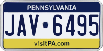 PA license plate JAV6495