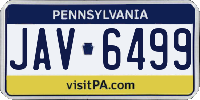 PA license plate JAV6499