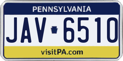 PA license plate JAV6510