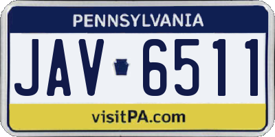 PA license plate JAV6511