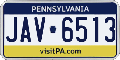 PA license plate JAV6513