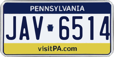 PA license plate JAV6514