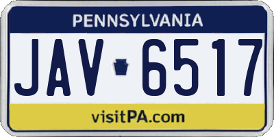 PA license plate JAV6517