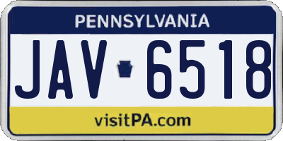 PA license plate JAV6518