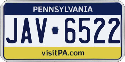 PA license plate JAV6522