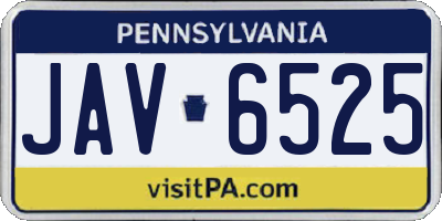 PA license plate JAV6525