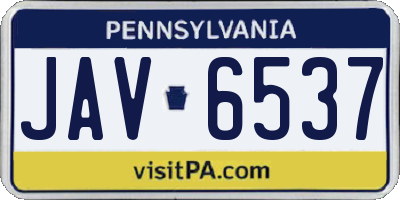 PA license plate JAV6537