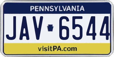 PA license plate JAV6544