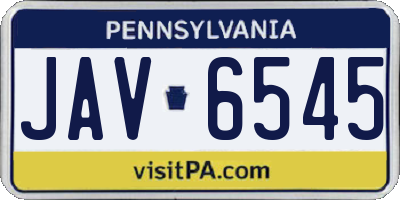 PA license plate JAV6545