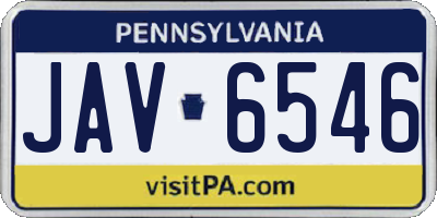 PA license plate JAV6546