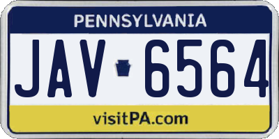 PA license plate JAV6564