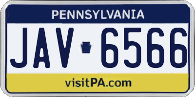 PA license plate JAV6566