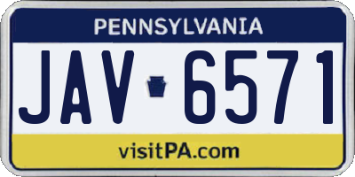 PA license plate JAV6571