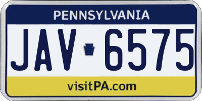 PA license plate JAV6575