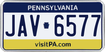 PA license plate JAV6577