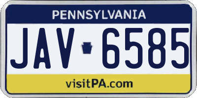 PA license plate JAV6585