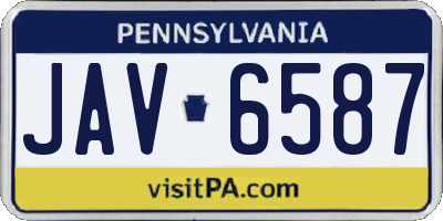 PA license plate JAV6587