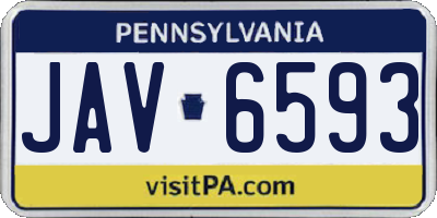 PA license plate JAV6593