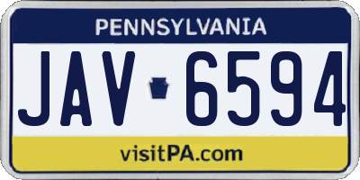 PA license plate JAV6594