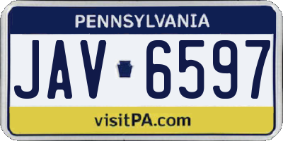 PA license plate JAV6597