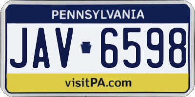 PA license plate JAV6598