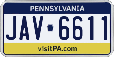 PA license plate JAV6611