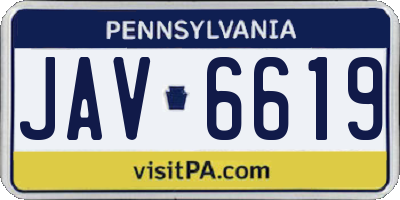 PA license plate JAV6619