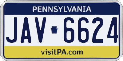 PA license plate JAV6624