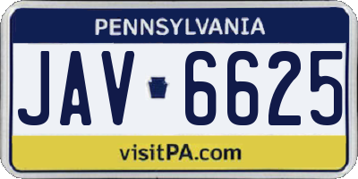 PA license plate JAV6625