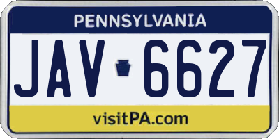 PA license plate JAV6627