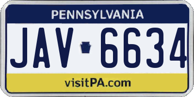 PA license plate JAV6634