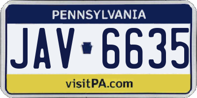 PA license plate JAV6635