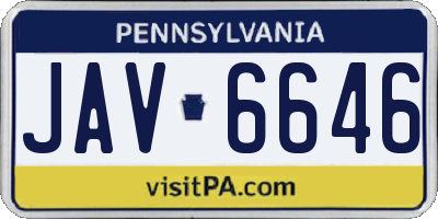 PA license plate JAV6646