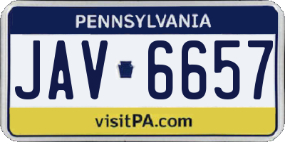 PA license plate JAV6657