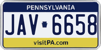 PA license plate JAV6658