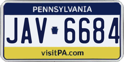 PA license plate JAV6684