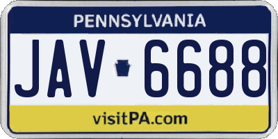 PA license plate JAV6688