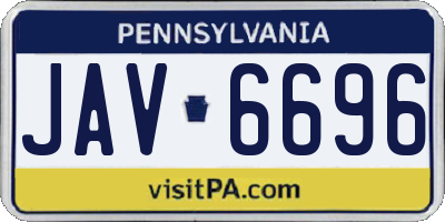 PA license plate JAV6696