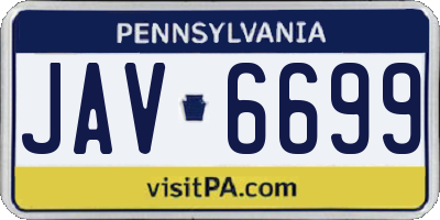 PA license plate JAV6699