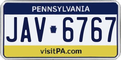 PA license plate JAV6767