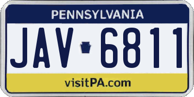 PA license plate JAV6811