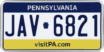 PA license plate JAV6821